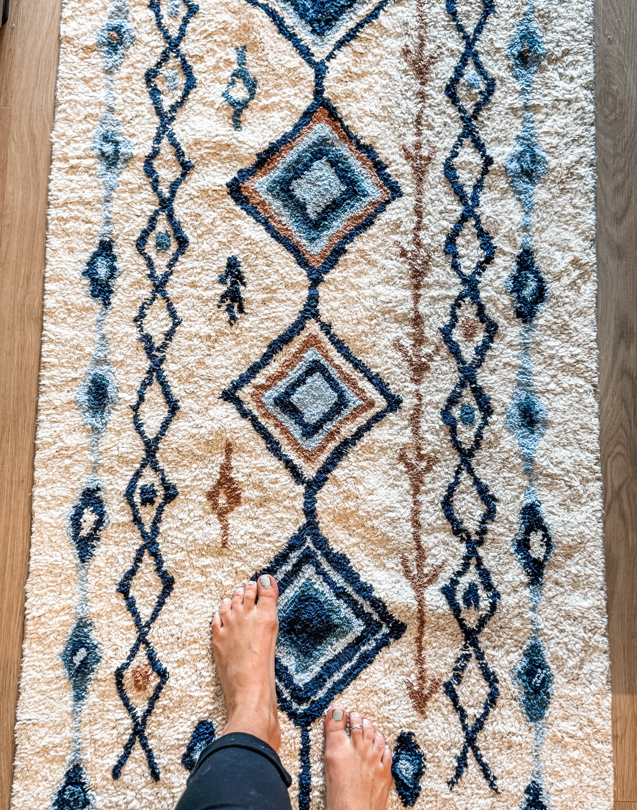 Blue Diamond Machine Washable Runner