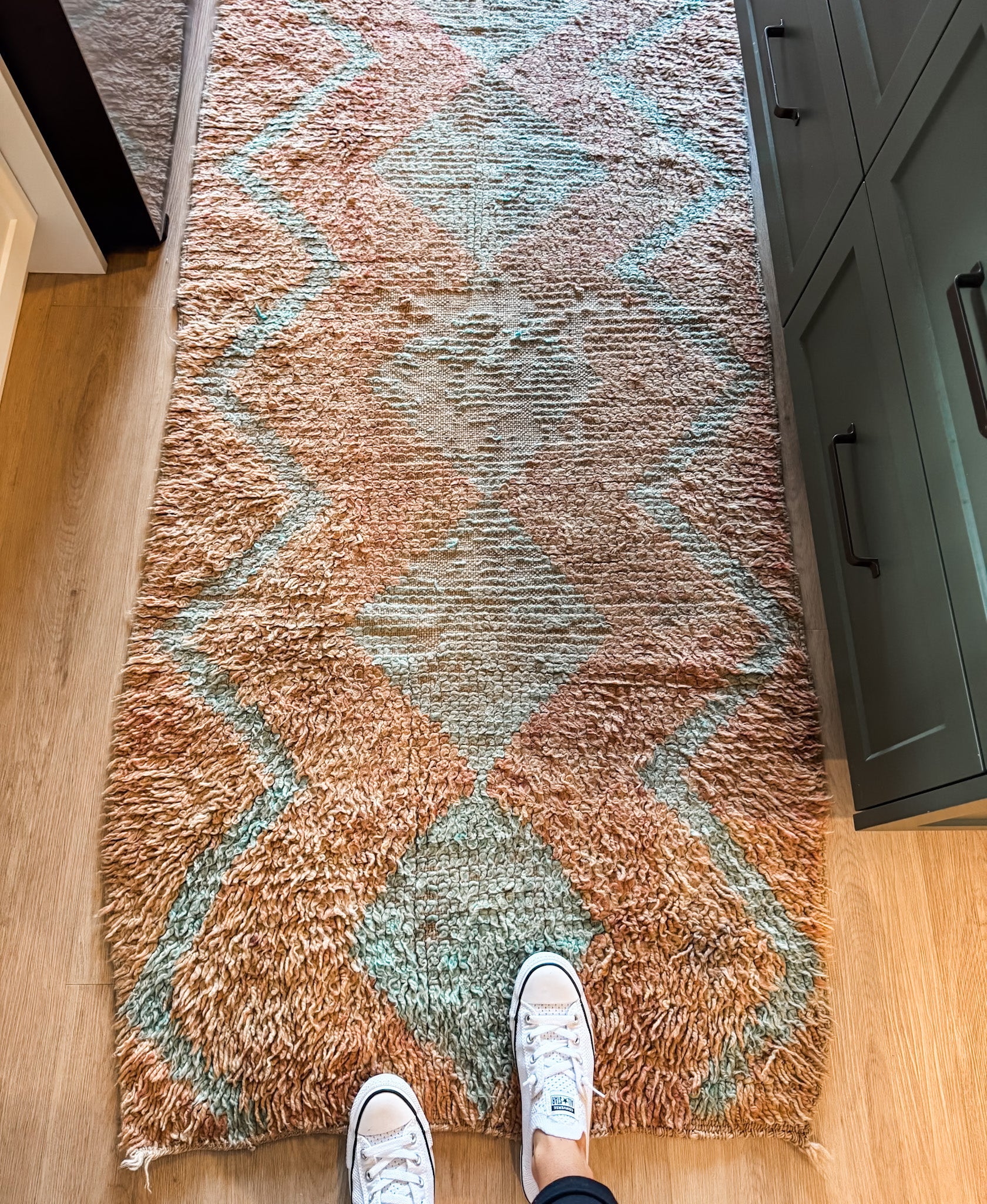 Vintage Handwoven Moroccan Wool Rug