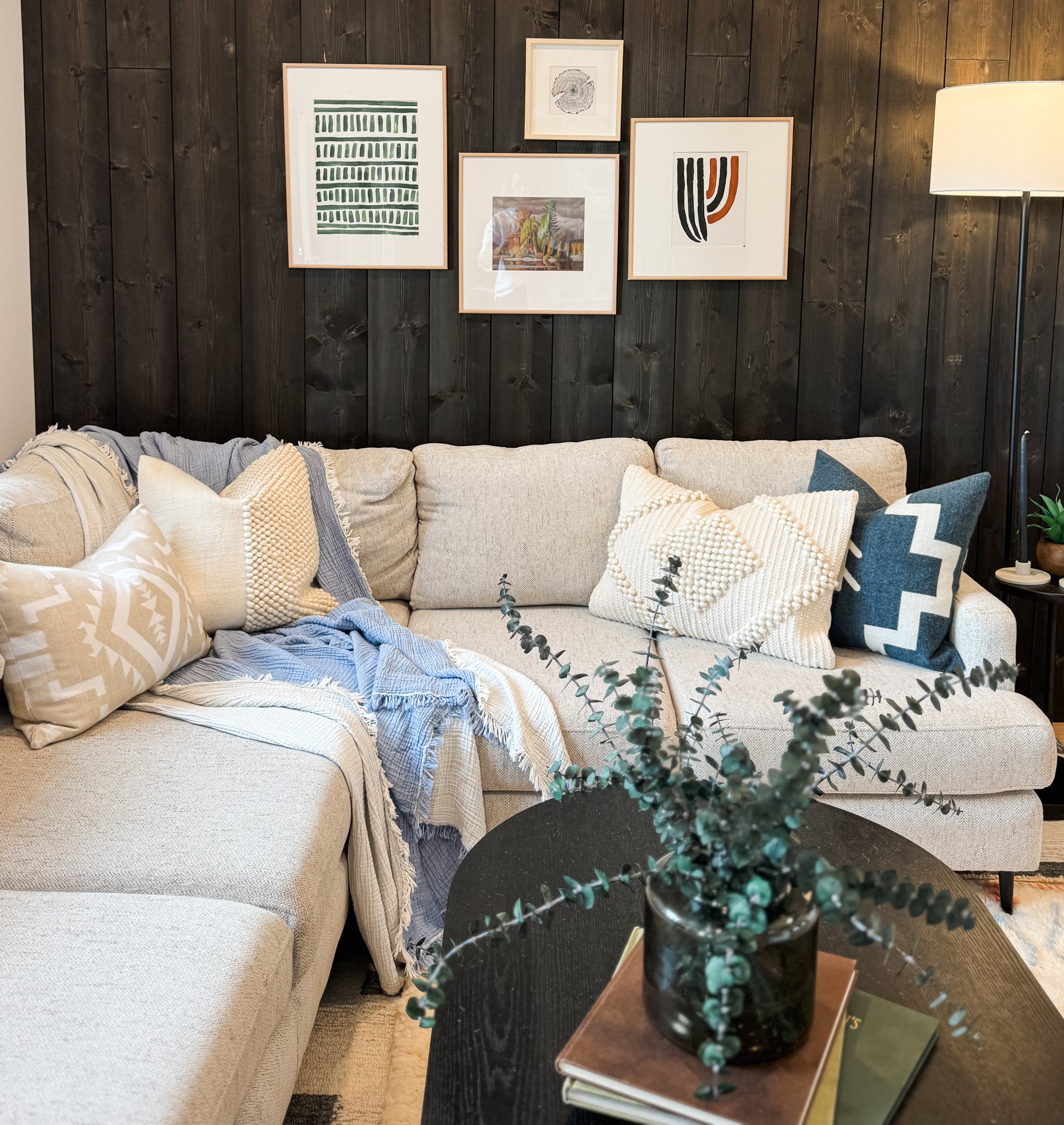 Kayseri Blue Crinkle Cotton Blanket