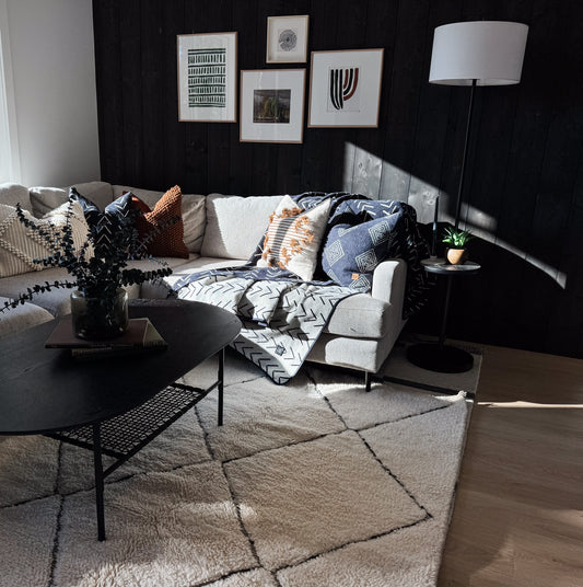 Beni Ourain Moroccan Wool Rug - Diamonds