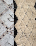 Load image into Gallery viewer, Black and Cream Wool Runner Rug
