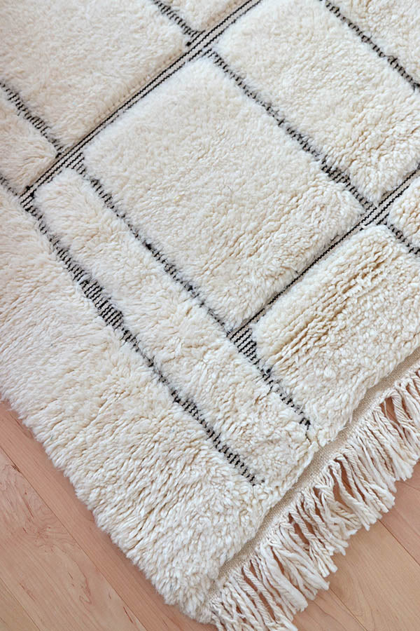 Beni Ourain Moroccan Wool Rug - Modern Maze