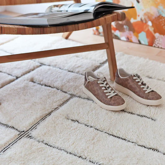 Beni Ourain Moroccan Wool Rug - Modern Maze