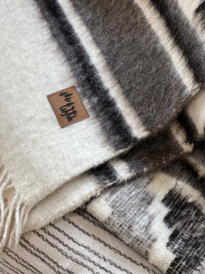 Atitlan Wool Blanket  //  Cream/Brown