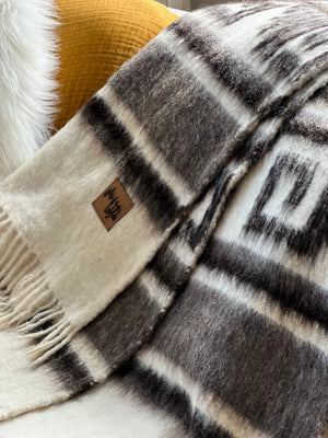 Atitlan Wool Blanket  //  Cream/Brown