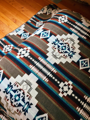 Tumbaco Reversible Blanket  //  Beige/Teal/Rust/Brown