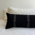 Load image into Gallery viewer, Black Ikat Cotton Long Lumbar Pillow Cover
