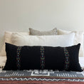 Load image into Gallery viewer, Black Ikat Cotton Long Lumbar Pillow Cover
