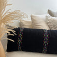Load image into Gallery viewer, Black Ikat Cotton Long Lumbar Pillow Cover

