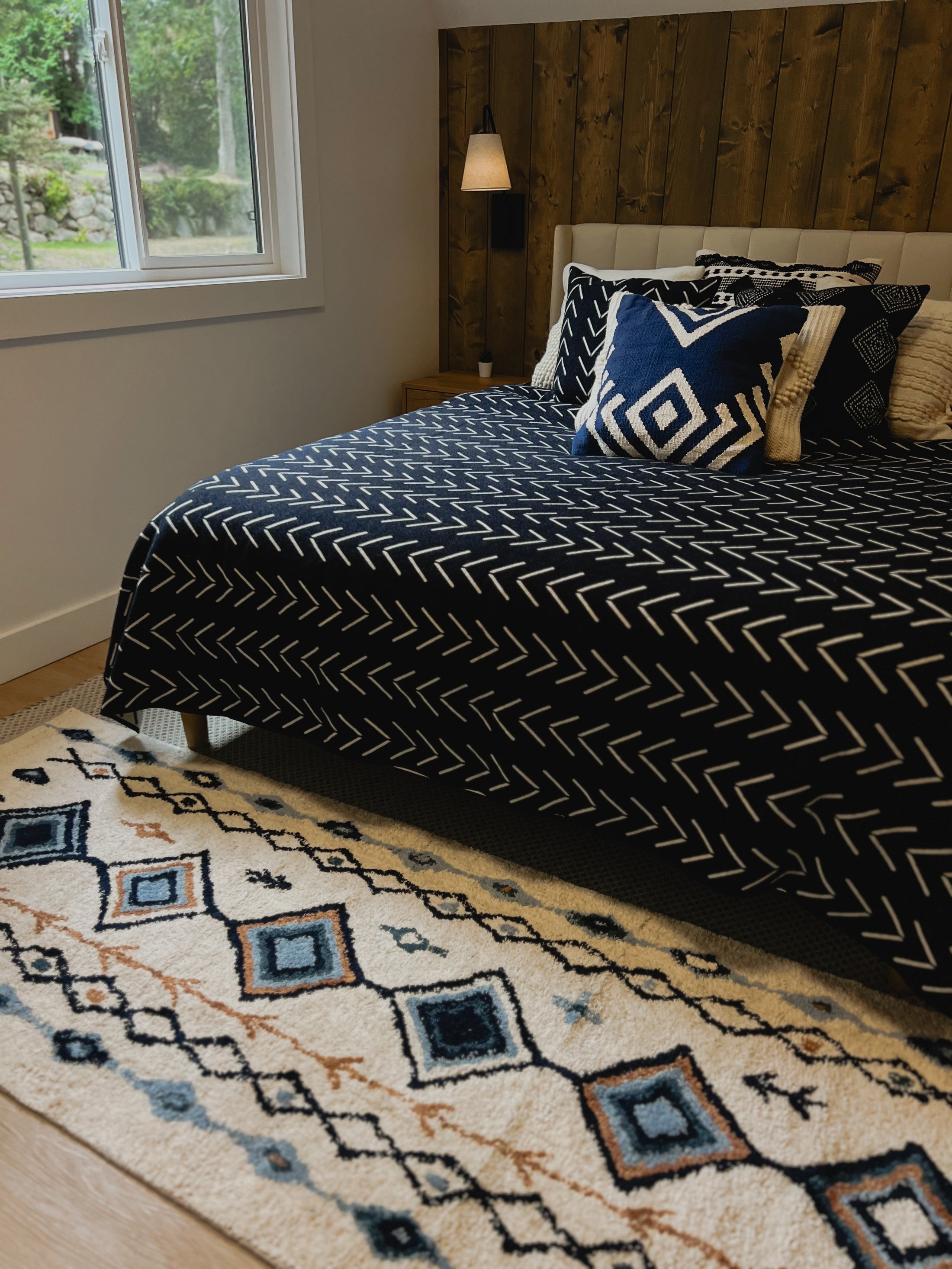 Blue Diamond Machine Washable Runner