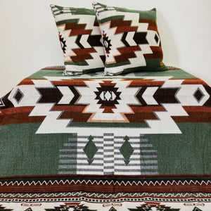 Quilotoa Throw Blanket/2 Quilotoa Green Pillow Covers Bundle