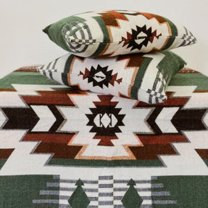 Quilotoa Throw Blanket/2 Quilotoa Green Pillow Covers Bundle