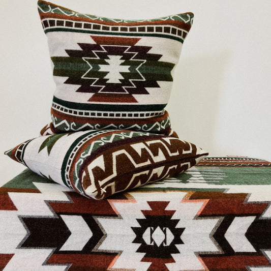 Quilotoa Throw Blanket/2 Quilotoa Cream Pillow Covers Bundle