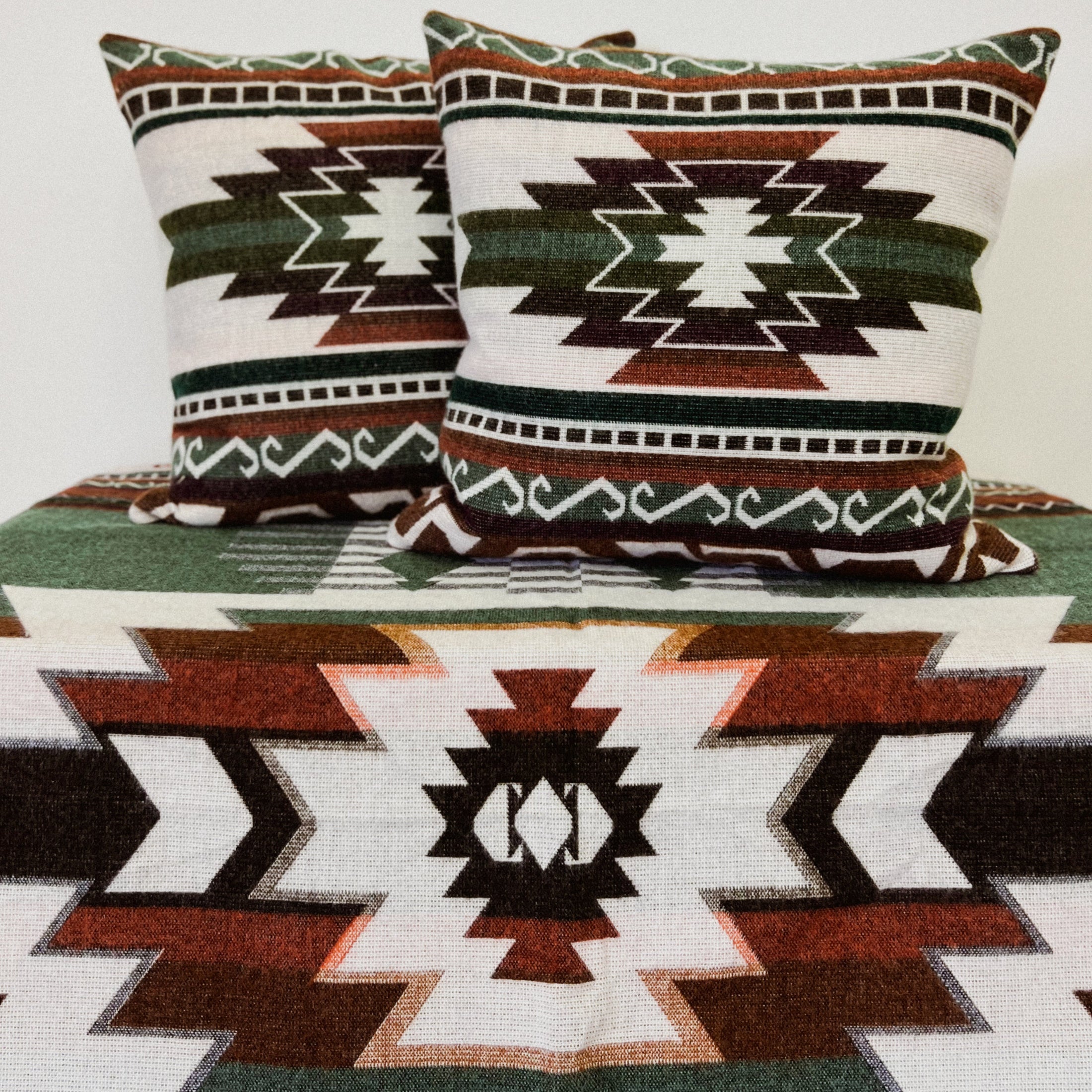 Quilotoa Throw Blanket/2 Quilotoa Cream Pillow Covers Bundle