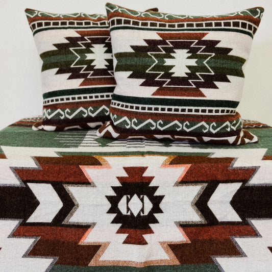 Quilotoa Throw Blanket/2 Quilotoa Cream Pillow Covers Bundle