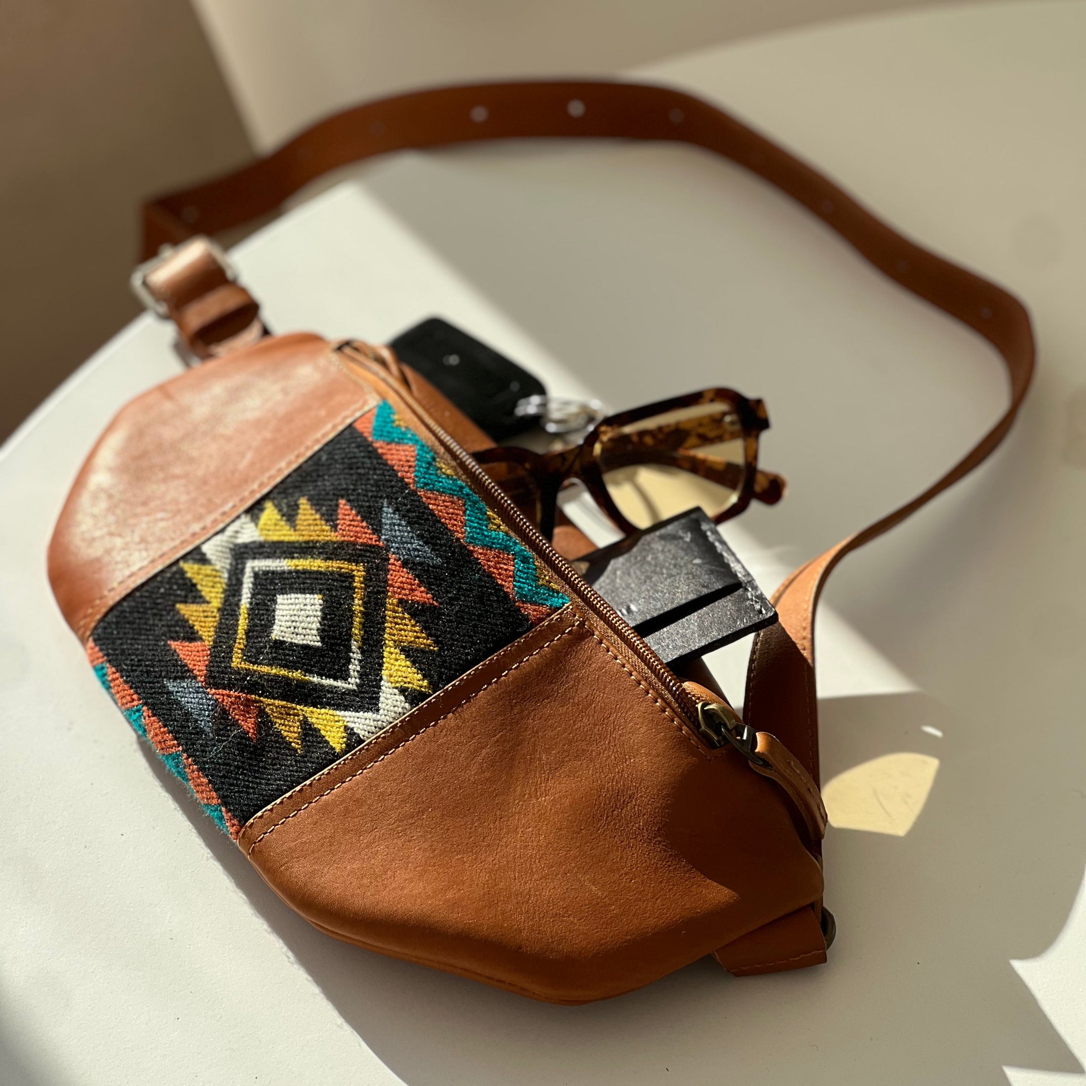 Toluca Leather Crossbody Travel Sling Bag