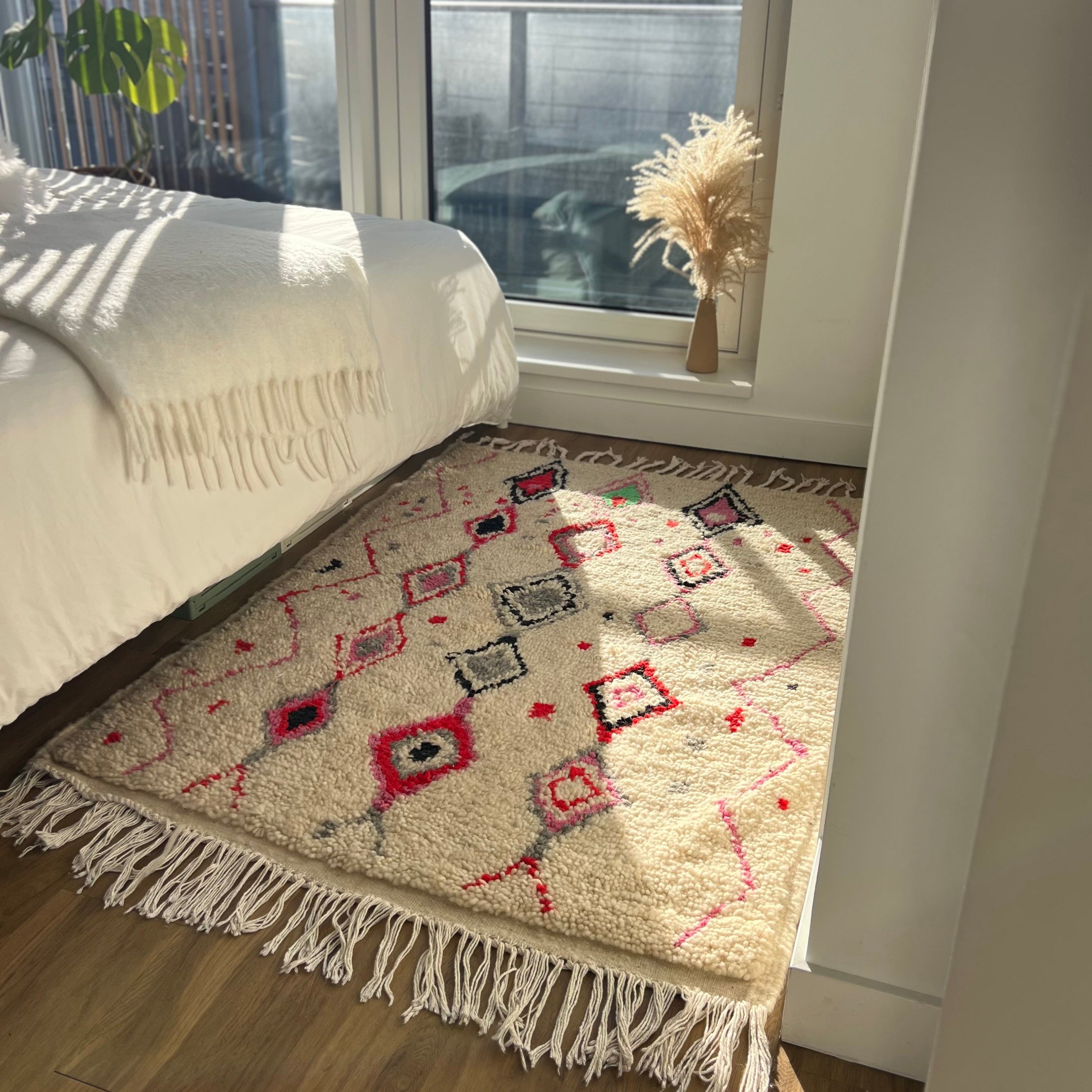 Rabat Handwoven Moroccan Wool Rug 3x5
