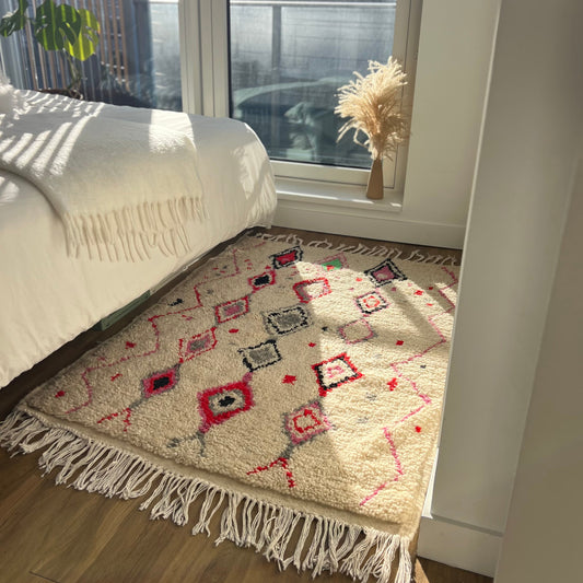 Rabat Handwoven Moroccan Wool Rug 3x5