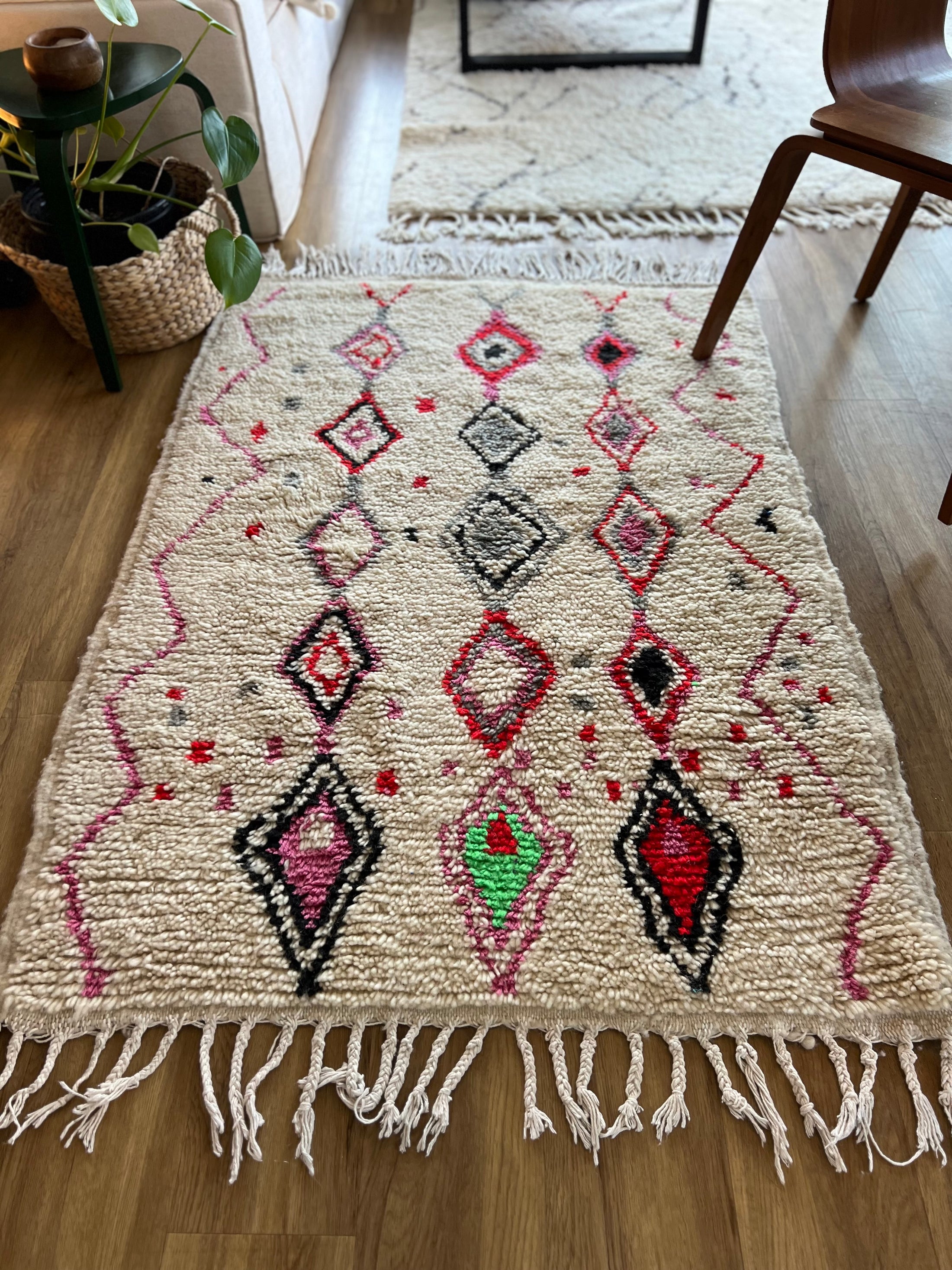 Rabat Handwoven Moroccan Wool Rug 3x5