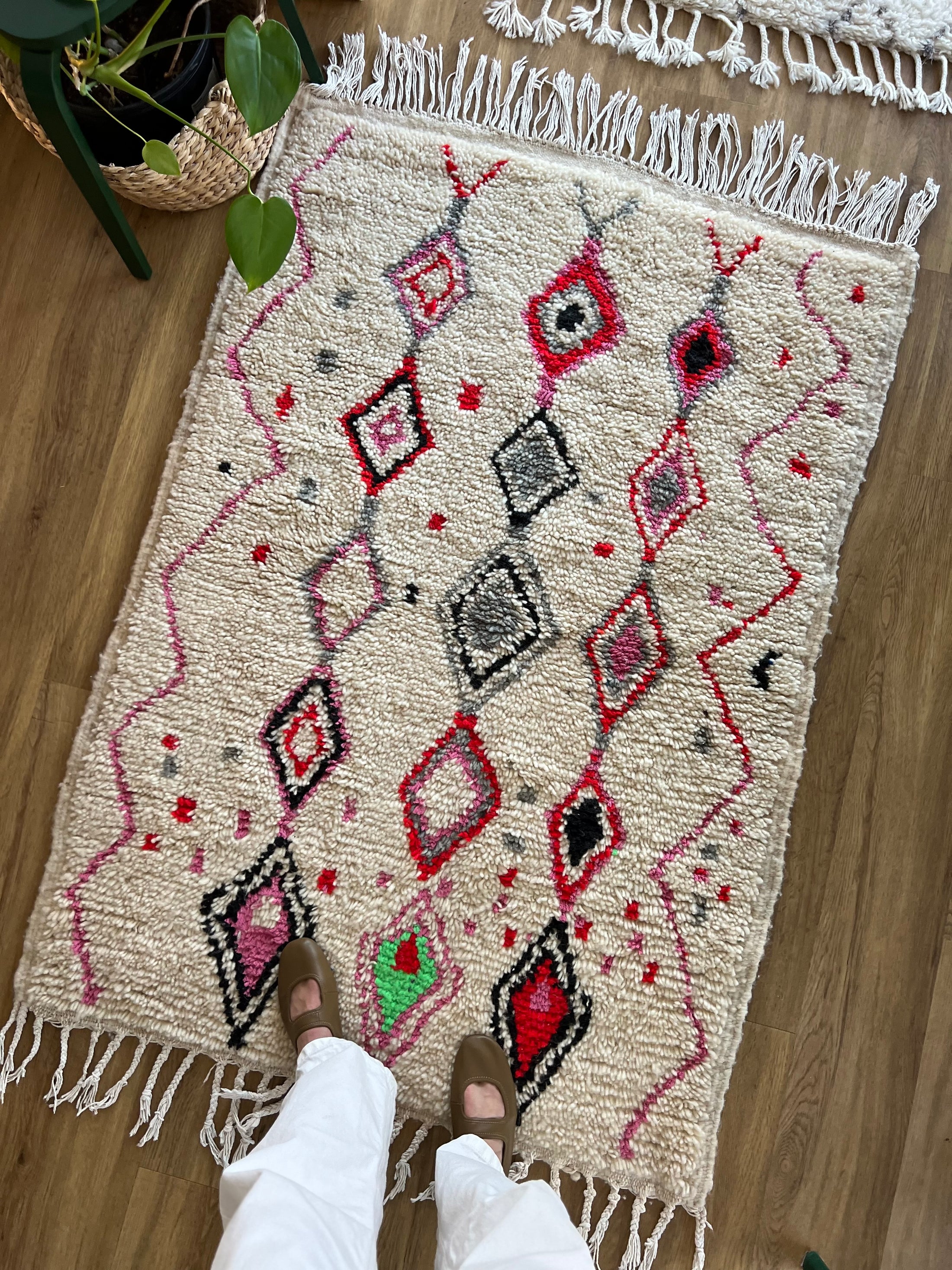 Rabat Handwoven Moroccan Wool Rug 3x5