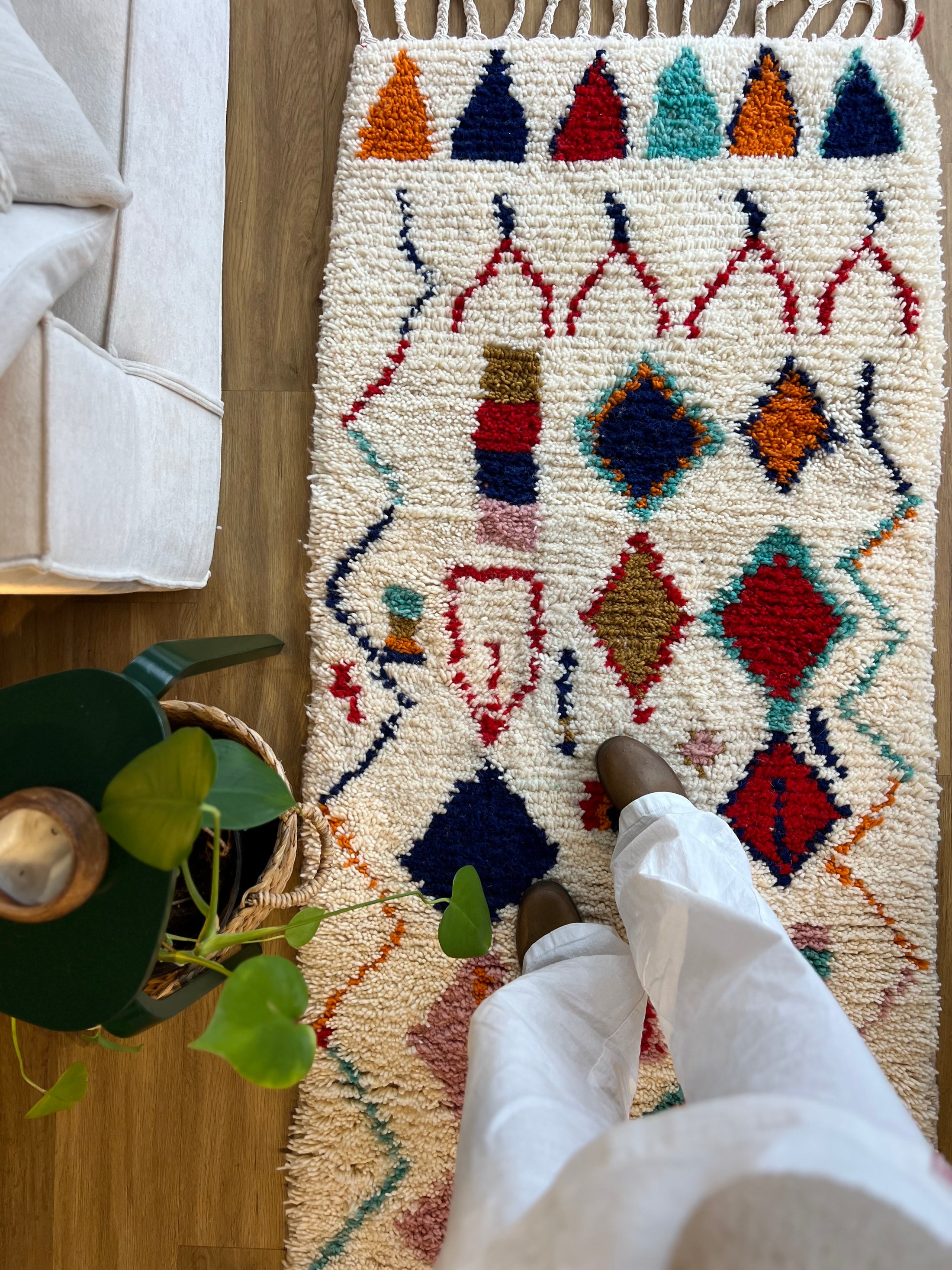 Ouezzane Wool Runner Rug 3x10