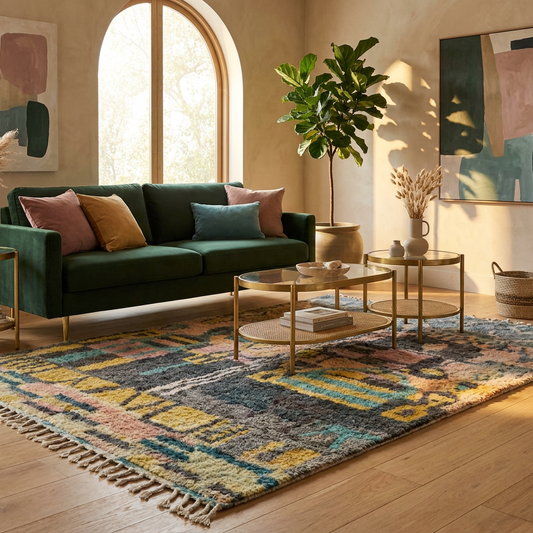 Abbas Handwoven Moroccan Wool Rug 5x8