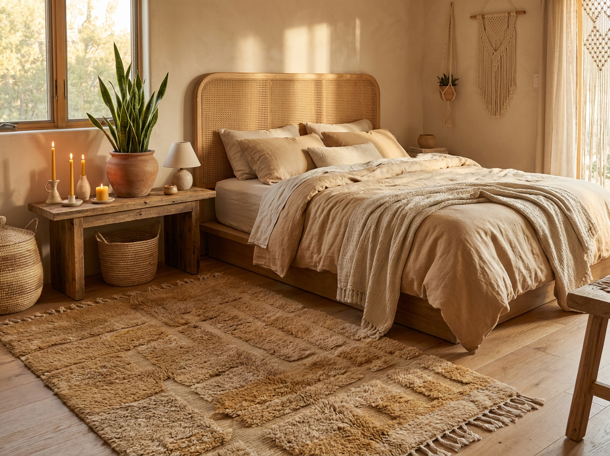 Amal Handwoven Moroccan Wool Rug 5x8