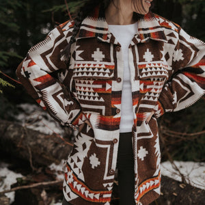 Cochasqui Aztec Jacket // Brown/Red/Rust