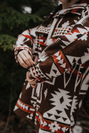 Cochasqui Aztec Jacket // Brown/Red/Rust