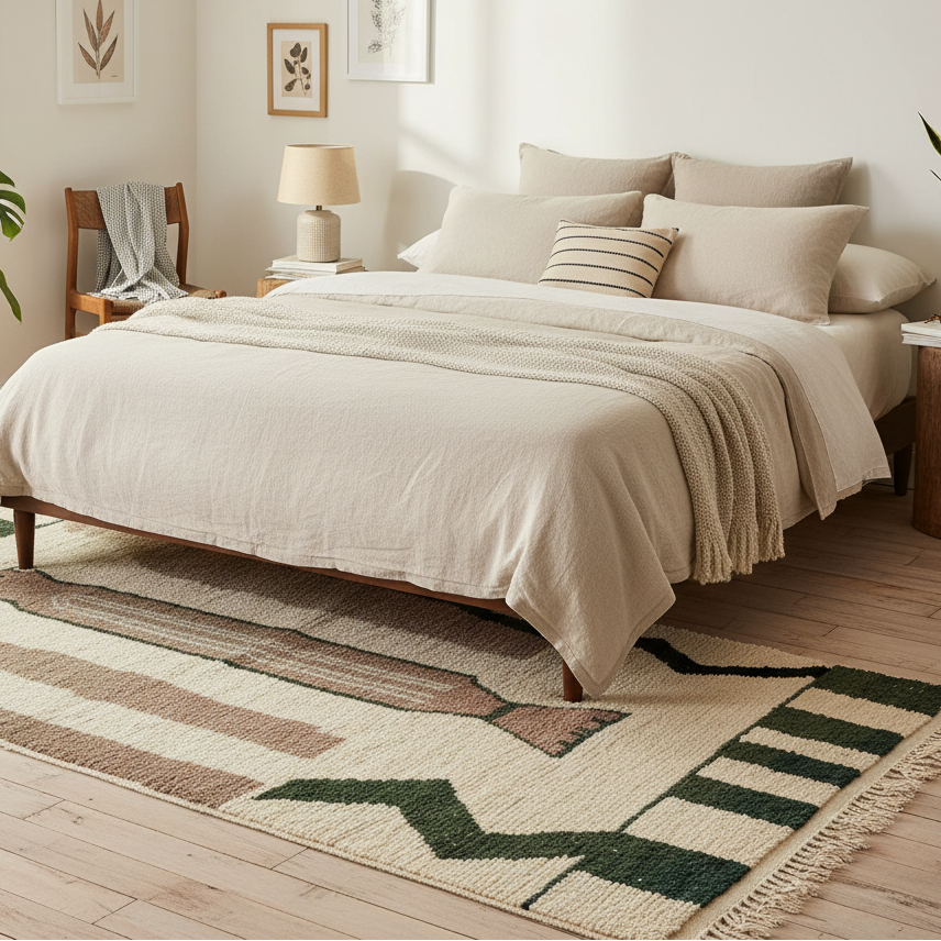 Yezzah Handwoven Moroccan Wool Rug 5x8