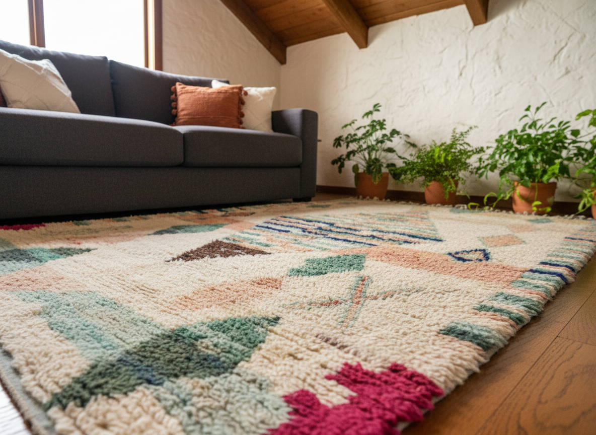 Bouazza Handwoven Moroccan Wool Rug 5x8