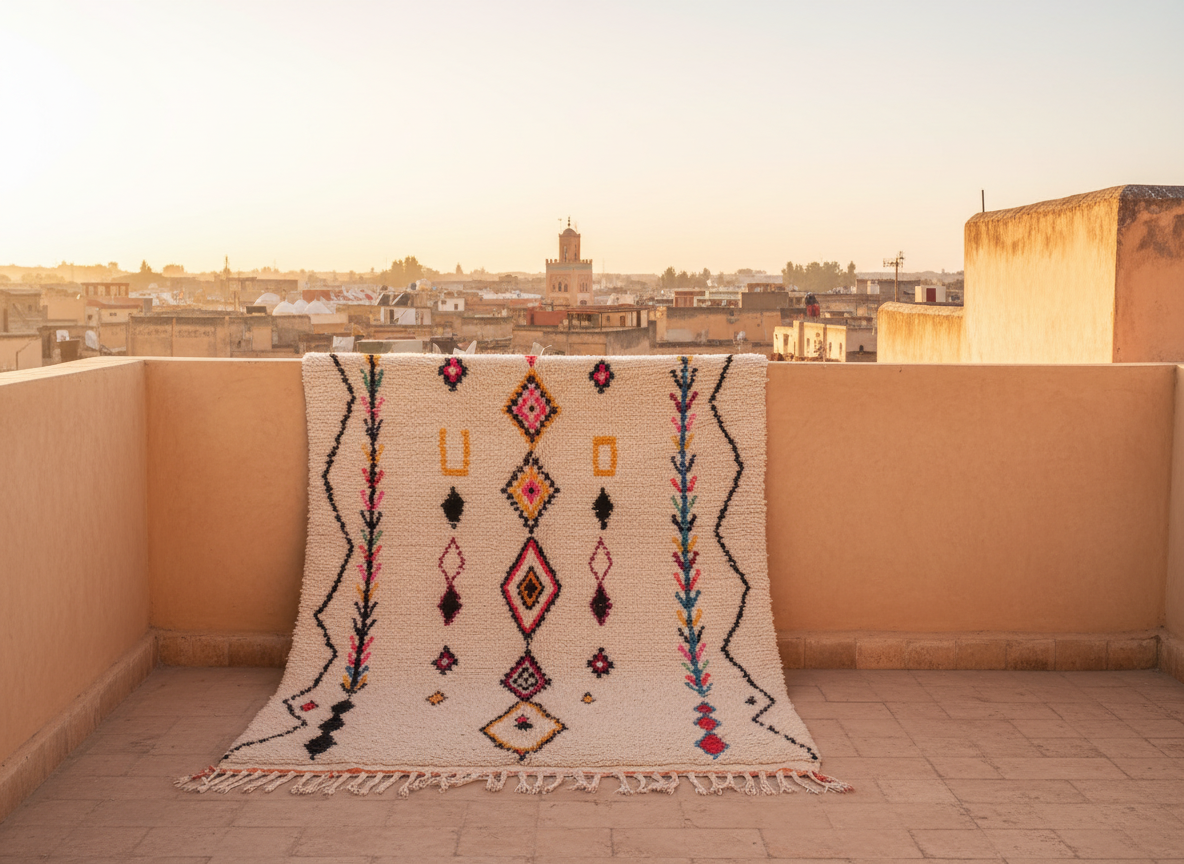 Azza Handwoven Moroccan Wool Rug 6x9