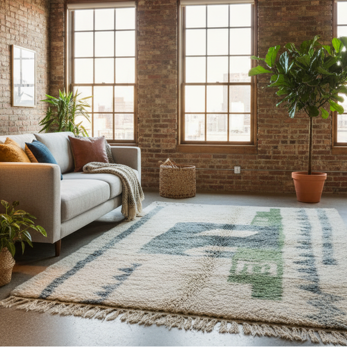 Casablanca Handwoven Moroccan Wool Rug 7x10