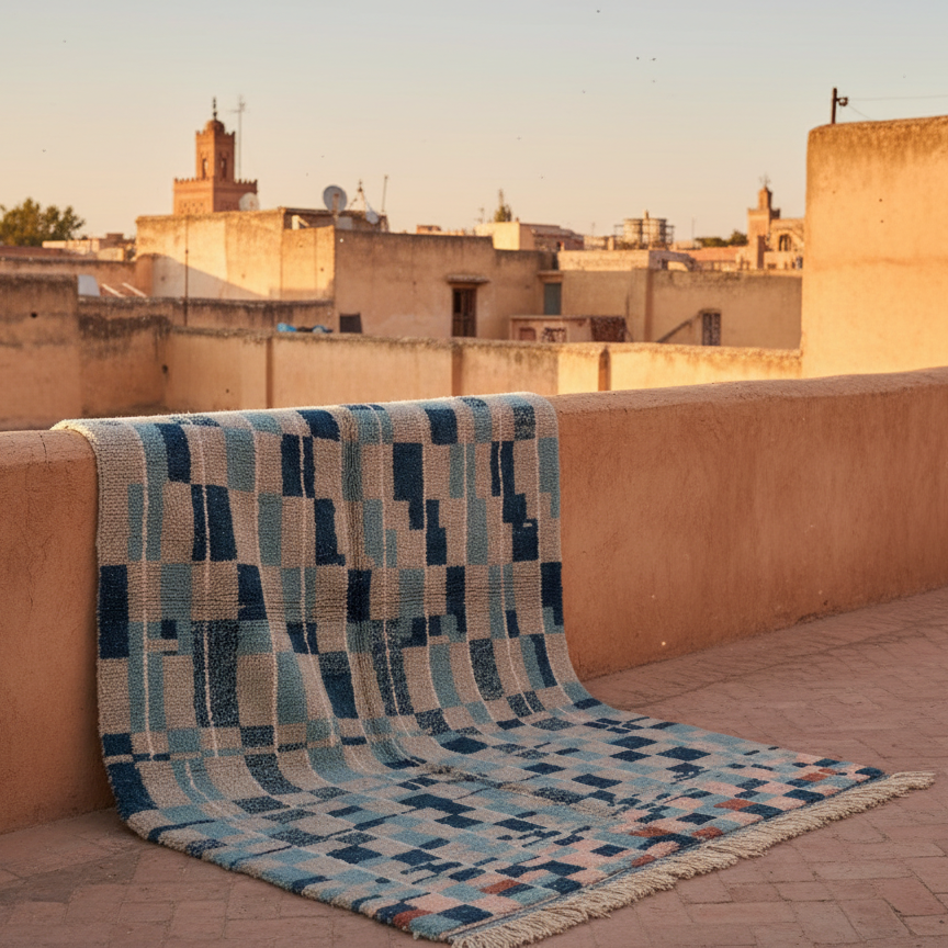 Kenitra Handwoven Moroccan Wool Rug 5x8
