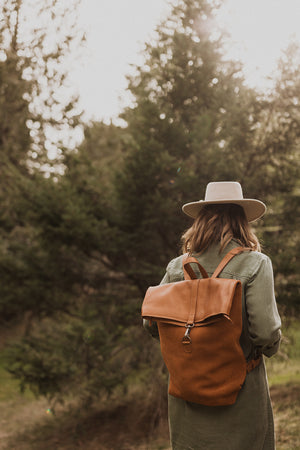 Torres Leather Fold-Over Backpack