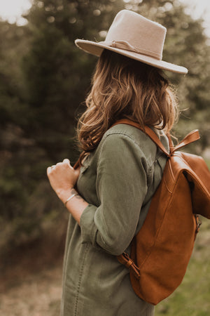 Torres Leather Fold-Over Backpack