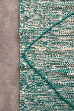 Kilim Handwoven Moroccan Wool Rug // Teal