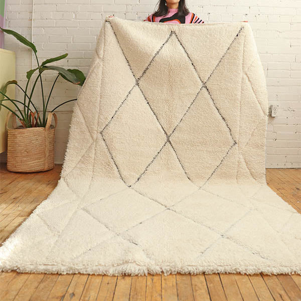 Beni Ourain Moroccan Wool Rug - Double Diamonds