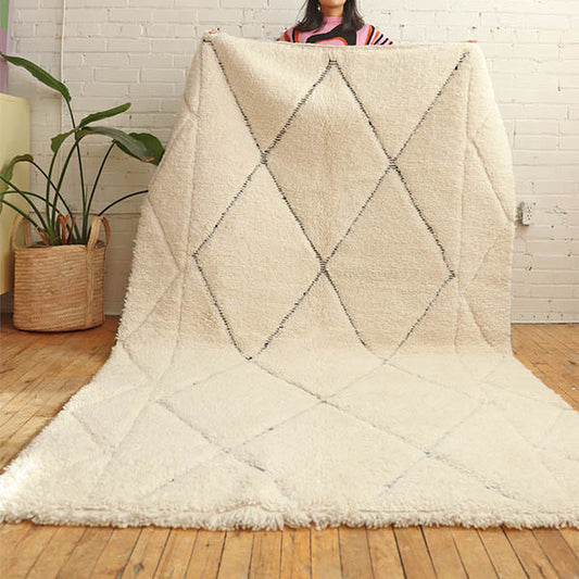 Beni Ourain Moroccan Wool Rug - Double Diamonds