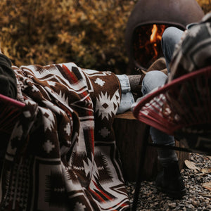 Cochasqui Reversible Blanket  //  Brown/Red/Rust/Black