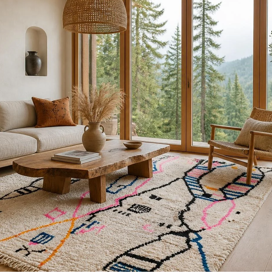 Bamou Handwoven Moroccan Wool Rug 4.5x7
