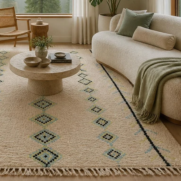 Kaima Handwoven Moroccan Wool Rug 5x7