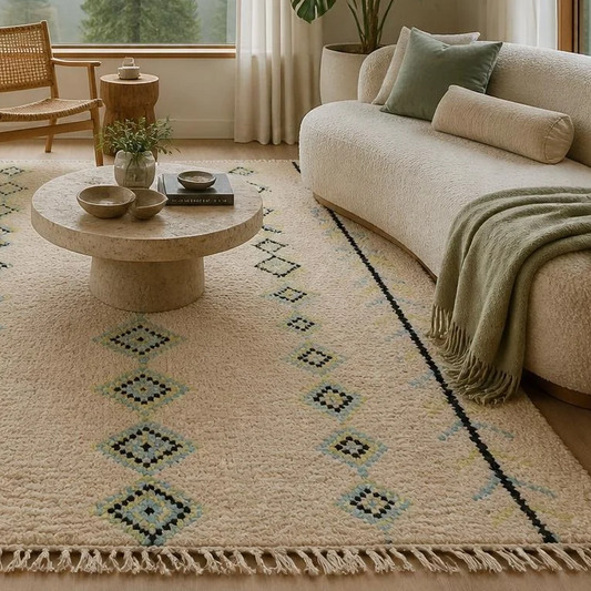 Kaima Handwoven Moroccan Wool Rug 5x7