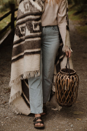 Atitlan Wool Blanket  //  Cream/Brown