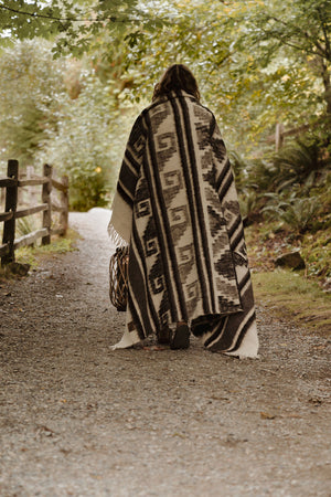 Atitlan Wool Blanket  //  Cream/Brown