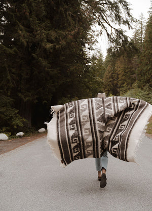 Atitlan Wool Blanket  //  Cream/Brown