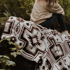 Cochasqui Reversible Blanket  //  Brown/Red/Rust/Black