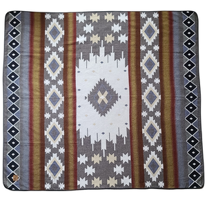 Cotacachi Aztec Reversible Blanket  //  Beige/Grey/Rust/Mustard