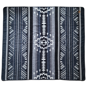 Badlands Aztec Reversible Blanket  //  Grey/Navy/Cream