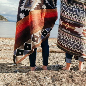 Machala Aztec Diamond Reversible Blanket  //  Brown/Rust/Red